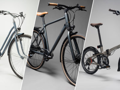 Deacthlon Elops 120, Longue Distance 900 et Fold 560 sont trois vélos de ville différents.