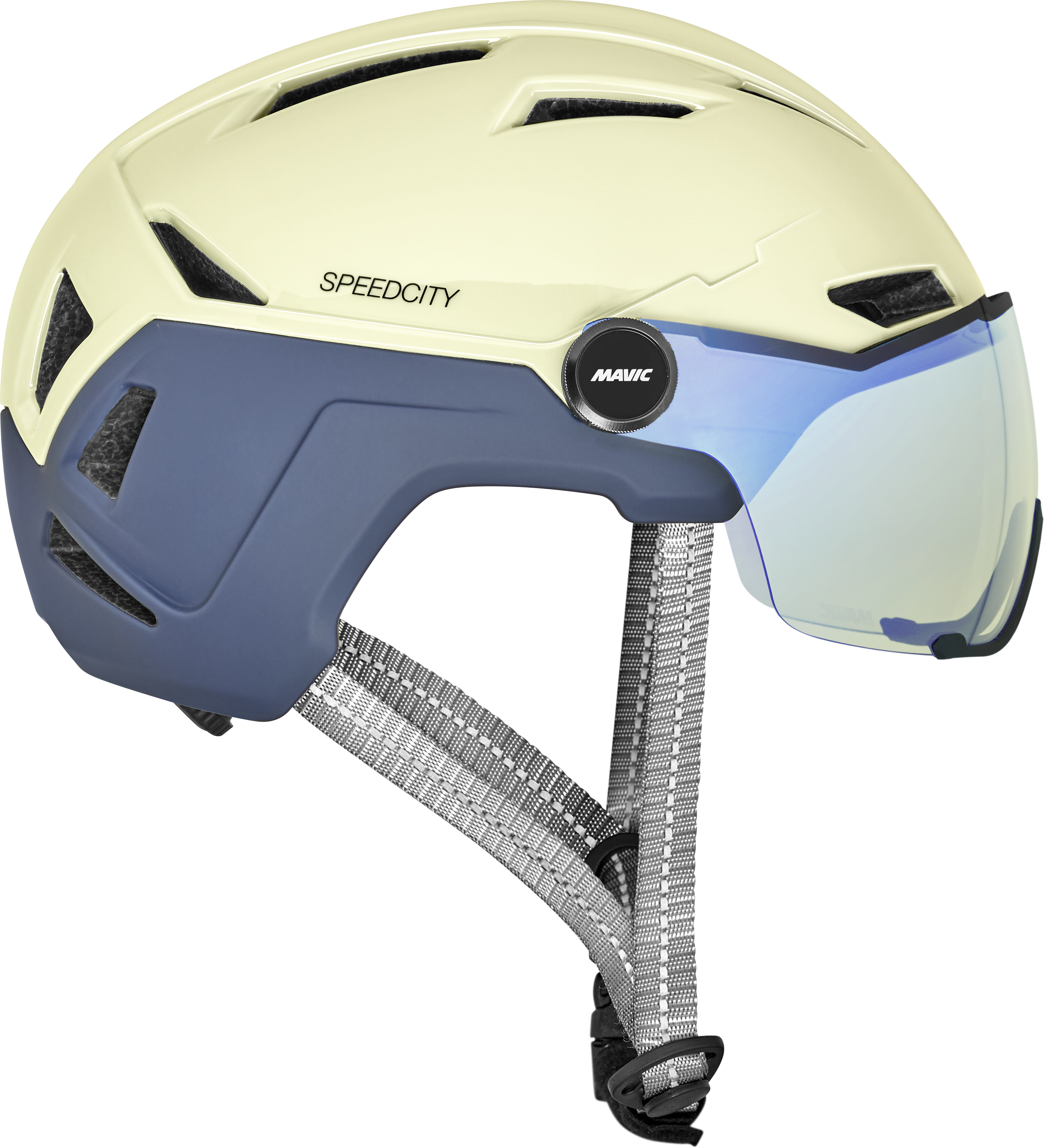Casque Velo Adulte MAVIC SPEEDCITY Blanc Visiere INTEGREE Taille 54-59 REGLAGE MOLETTE 370GRS - Homologue