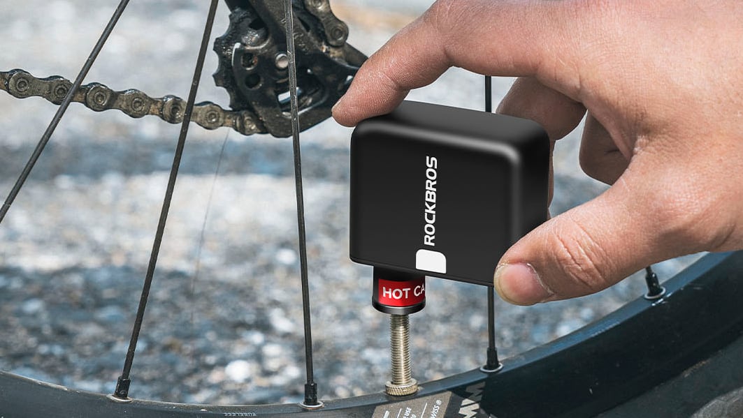 Mini Pompe à Vélo électrique ROCKBROS - Rechargeable USB-C, Max 100PSI - Pour VTT, Ville, Course